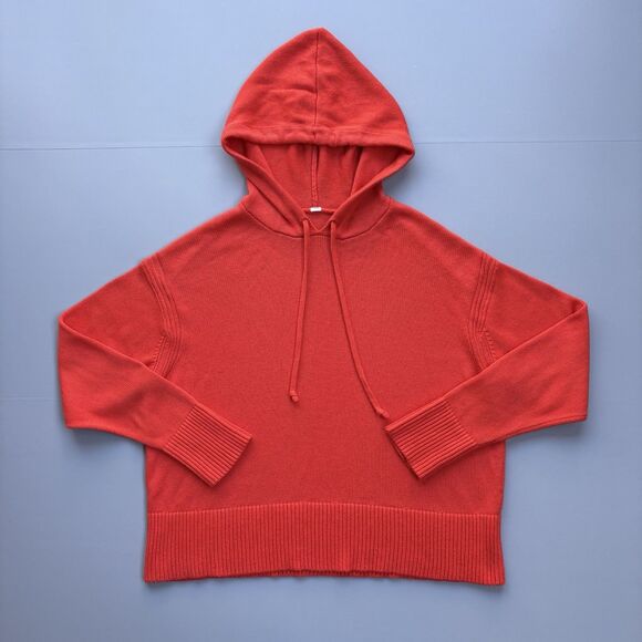 Lululemon Women's M/L Double Knit Cashlu Sweater Hoodie Autumn Red Orange - Picture 3 of 11